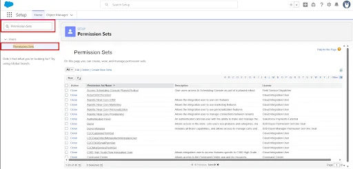 Permission Sets list in Salesforce