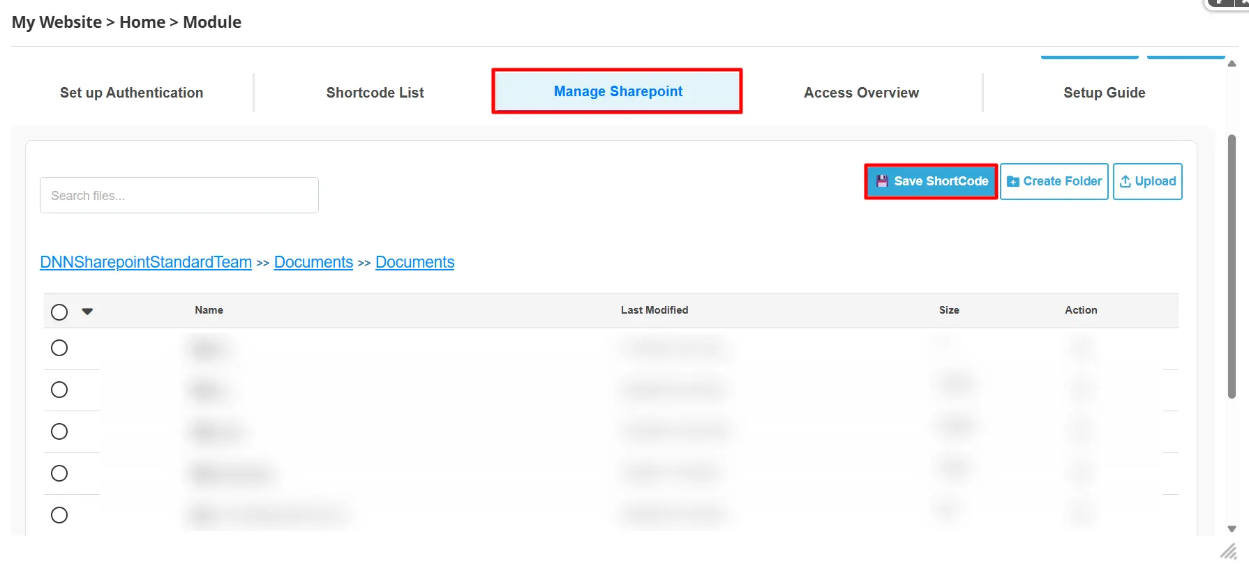 DNN Sharepoint Integration Enterprise - Save ShortCode