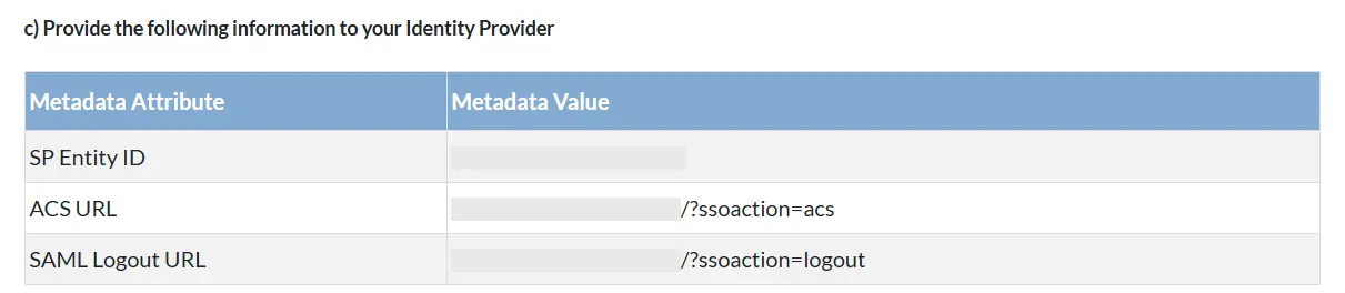 Umbraco SAML SSO - enter SP metadata manually