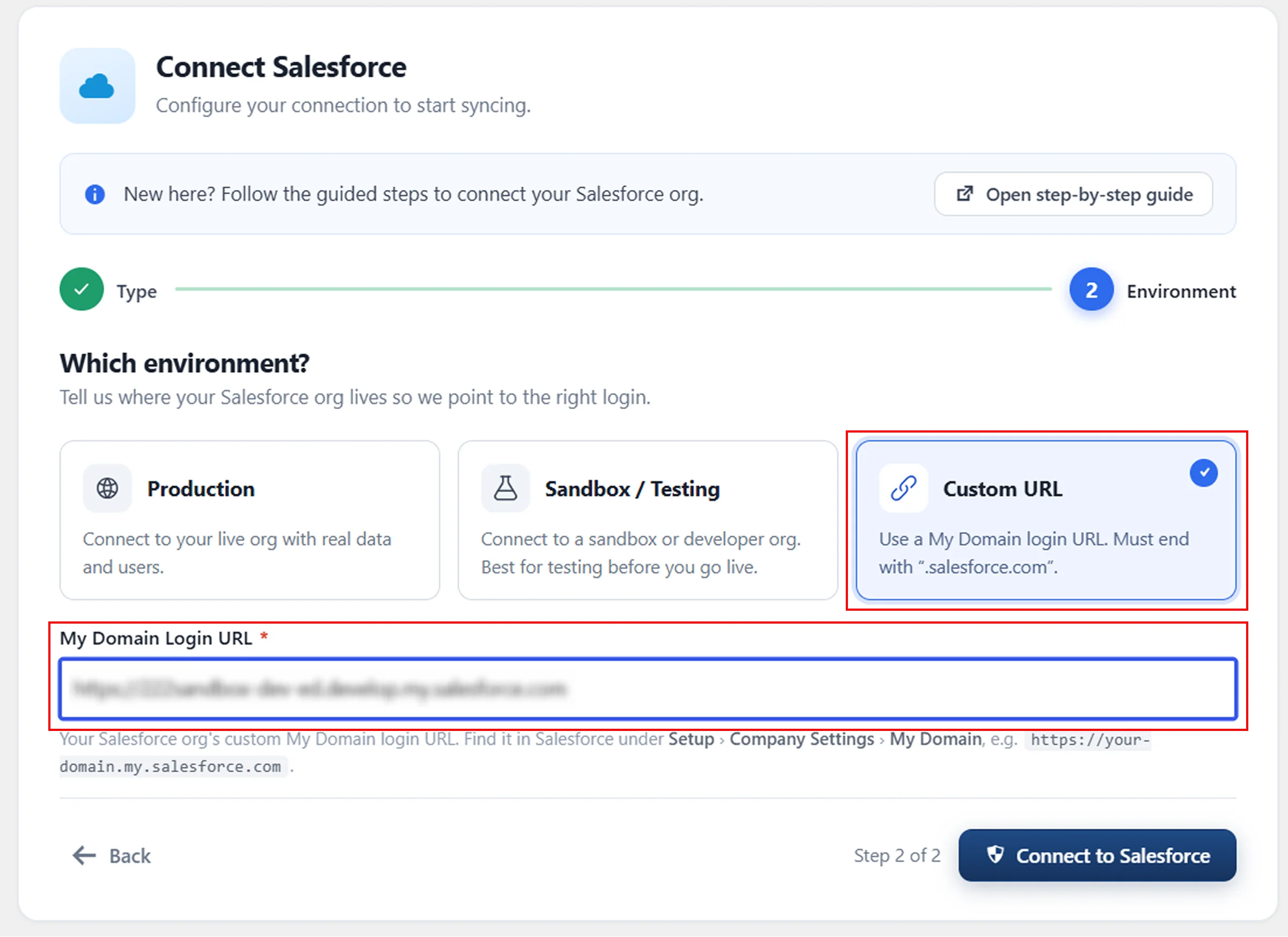 Configurer la synchronisation Salesforce avec WordPress - URL personnalisée
