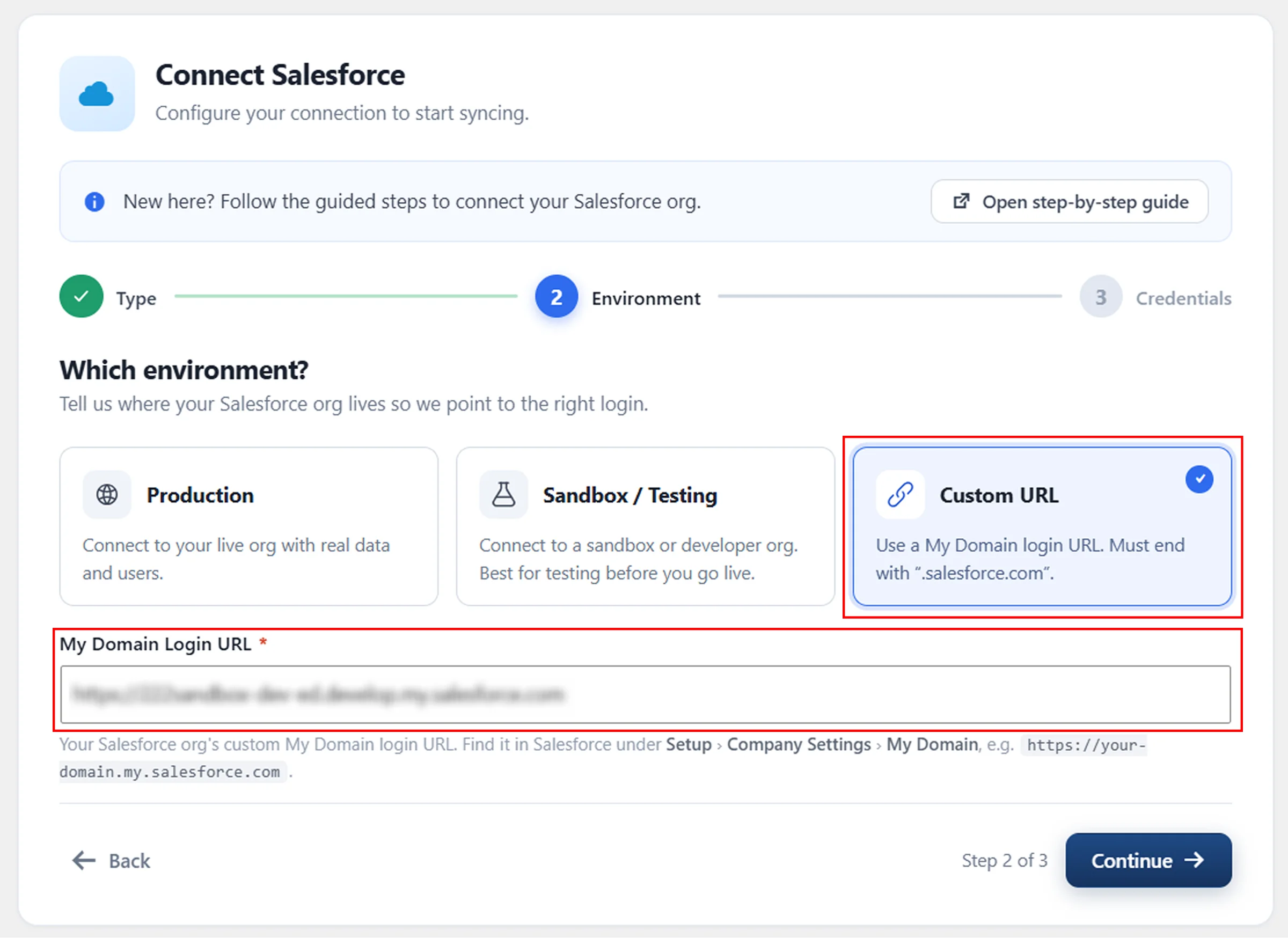 Configurer la synchronisation Salesforce avec WordPress - URL personnalisée