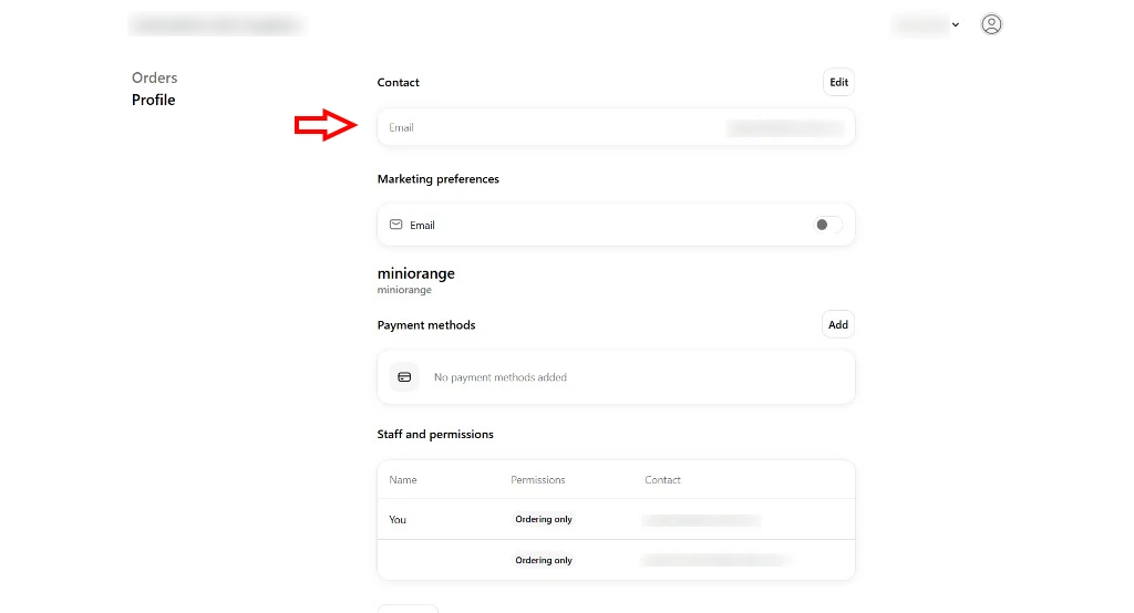 Shopify profile page appears after successful Shop app login