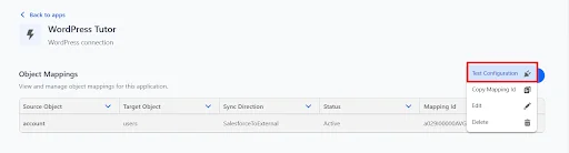 Test Configuration for object mapping