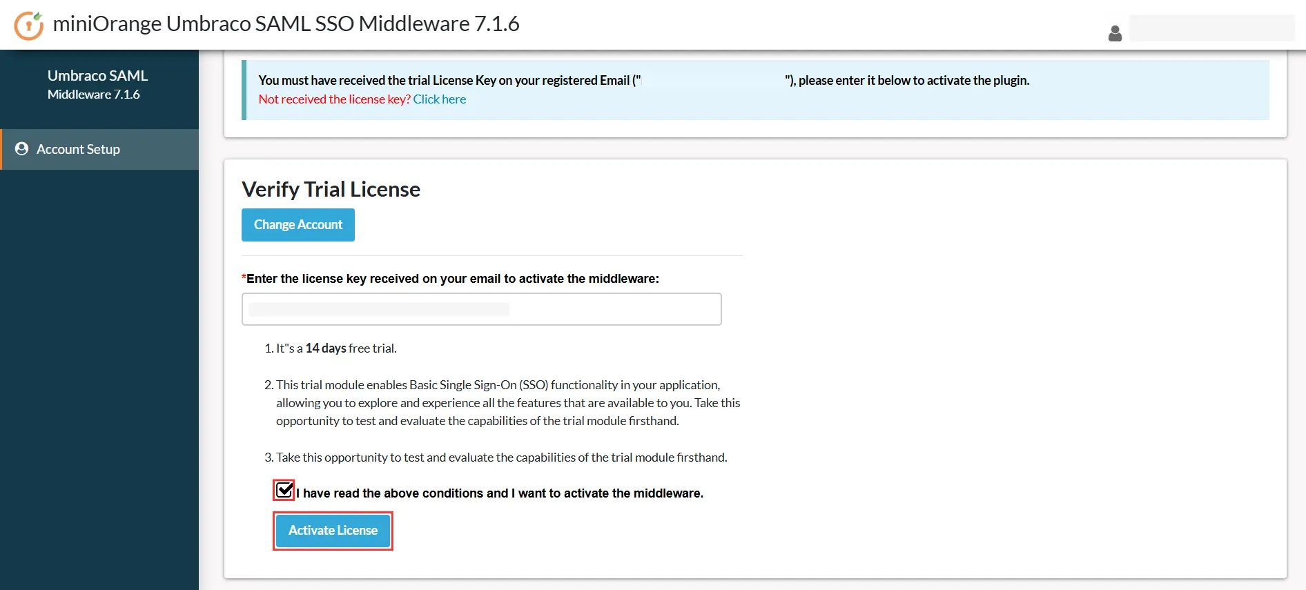 Umbraco SAML SSO - Activate License