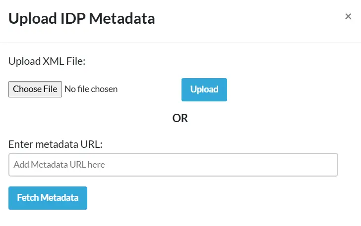 ASP.NET Framework Enterprise- Upload IDP Metadata