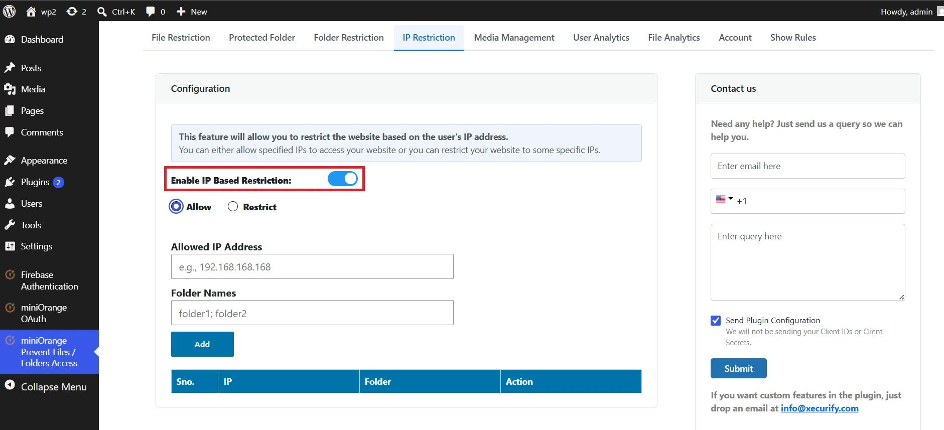 IP Whitelisting and Blacklisting - Prevent File Access plugin for WordPress
