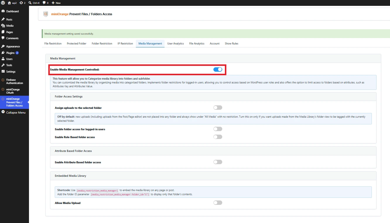Role-based visibility and bulk media permissions - Prevent File Access plugin for WordPress