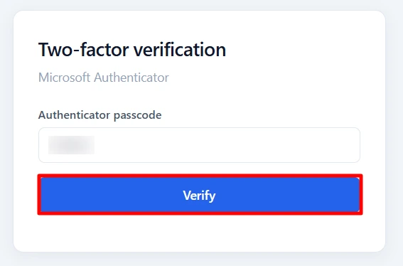 Kentico MFA - Verify Microsoft Authenticator code on login
