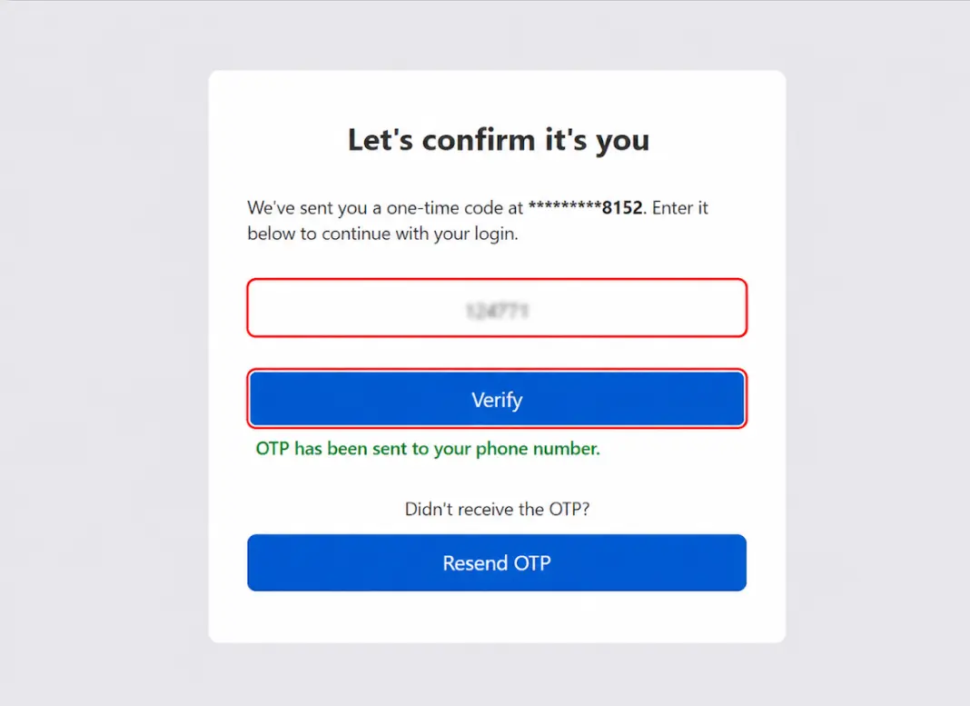 Enable Phone OTP Login on Shopify Plus Customer Accounts: Verify with one time code