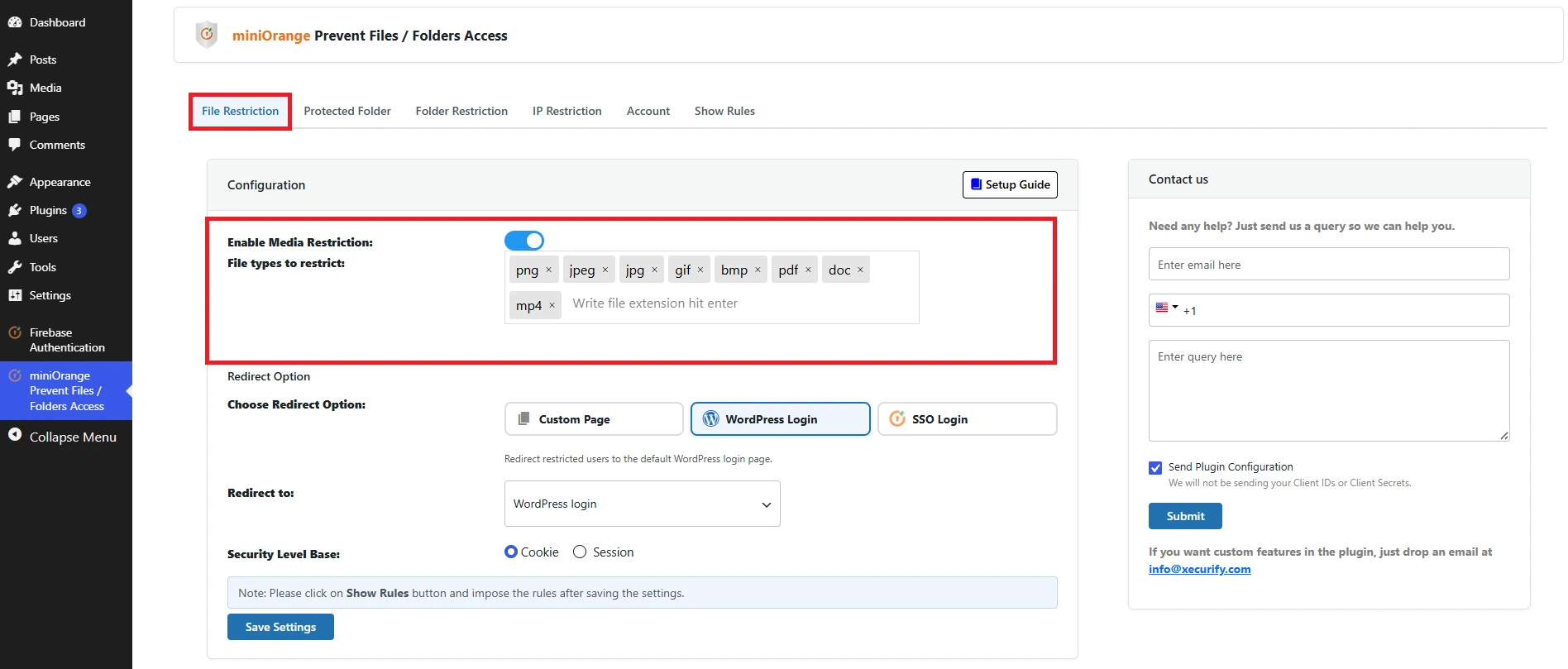 File Restriction - Prevent File Access plugin for WordPress