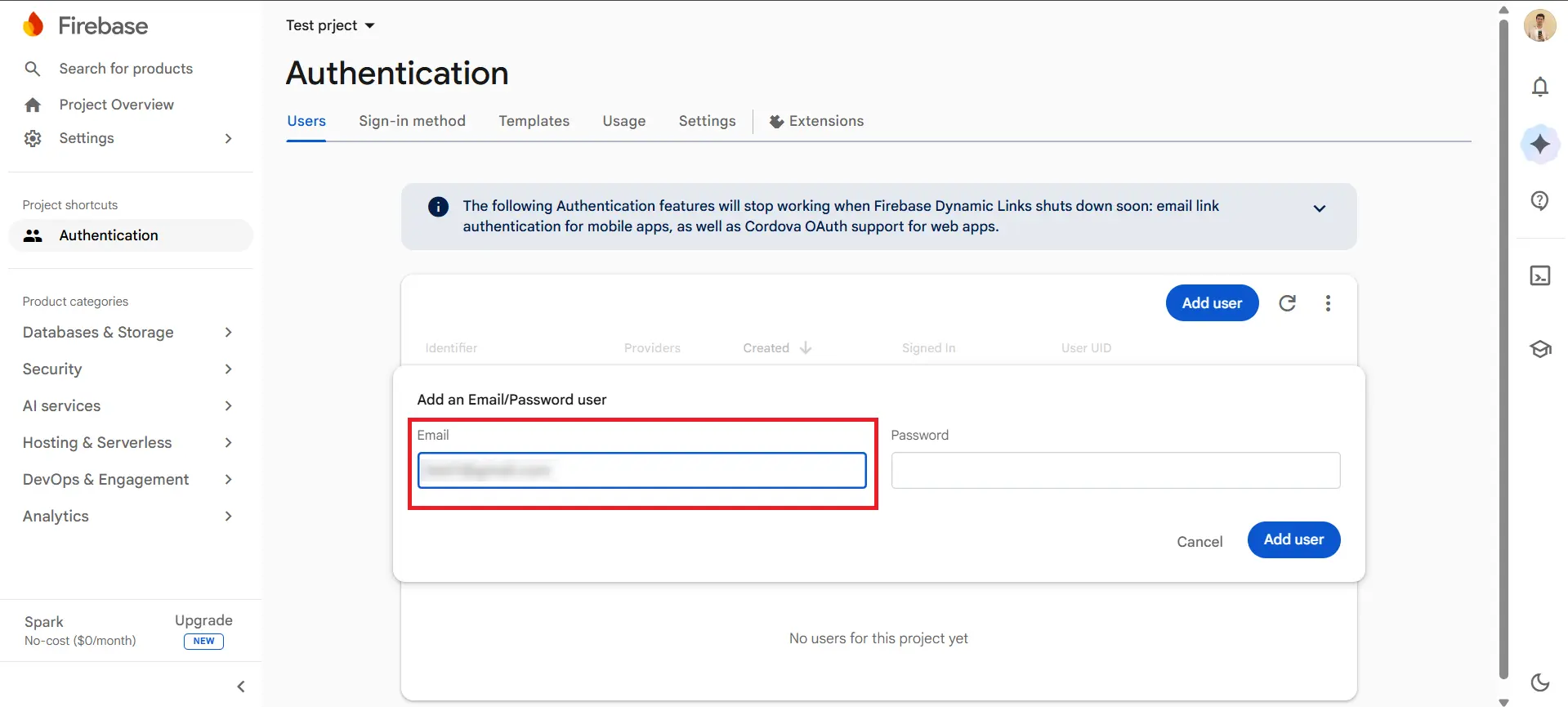 Add users in Firebase Authentication - Firebase Authentication for WordPress