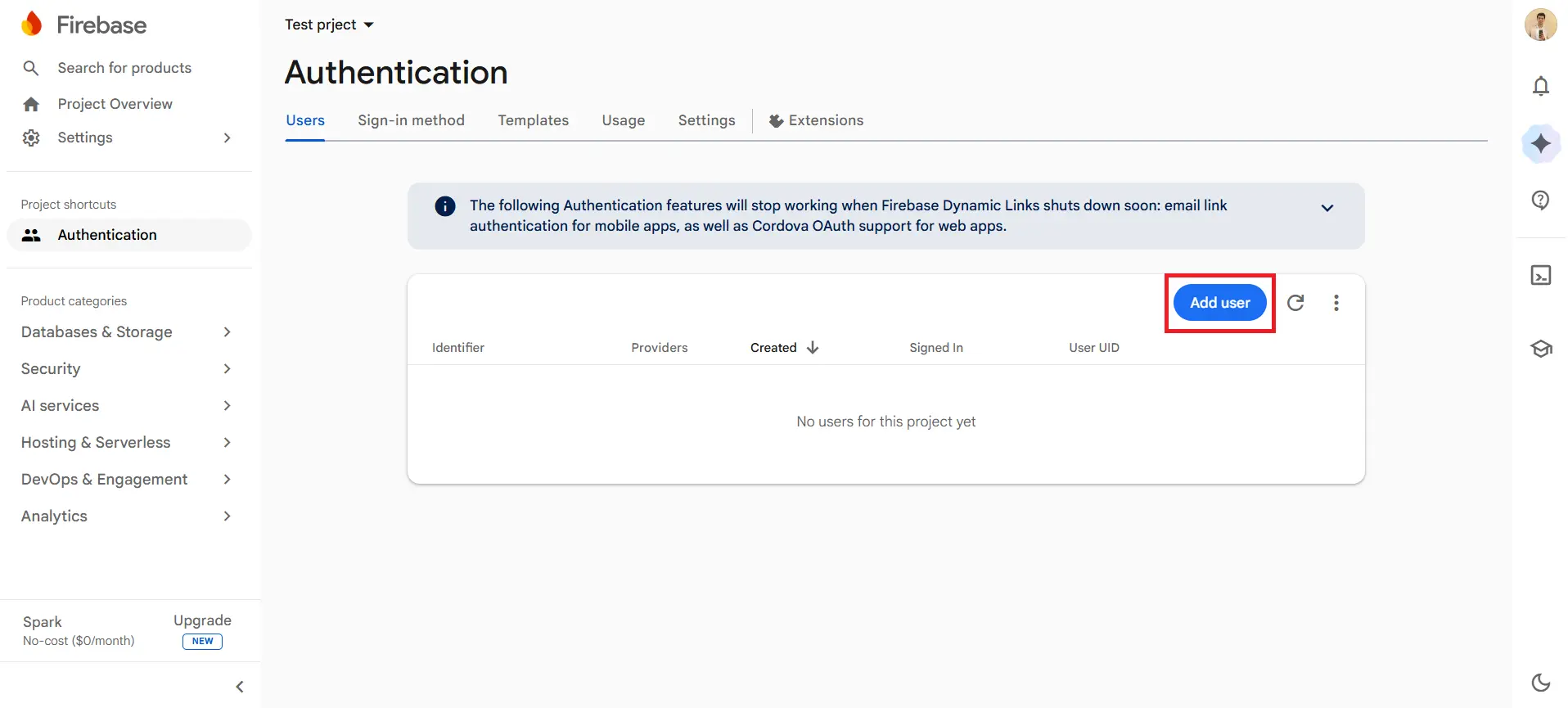 Firebase Users tab - Firebase Authentication for WordPress