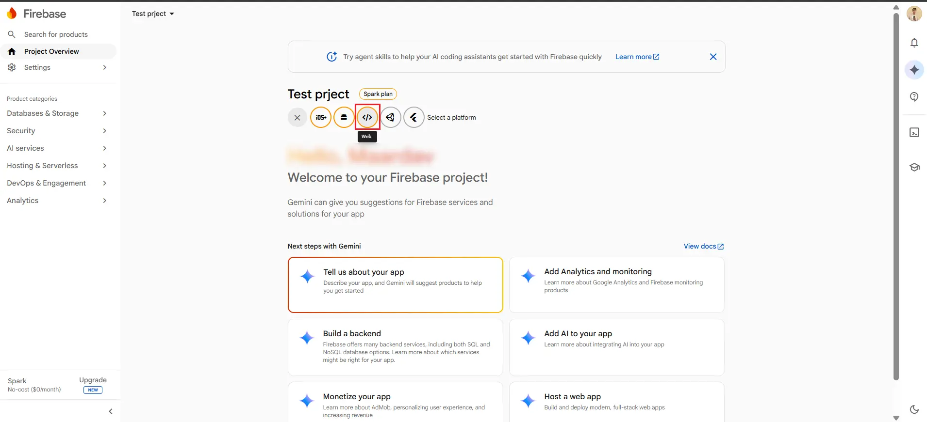 Add a web app to Firebase project - Firebase Authentication for WordPress