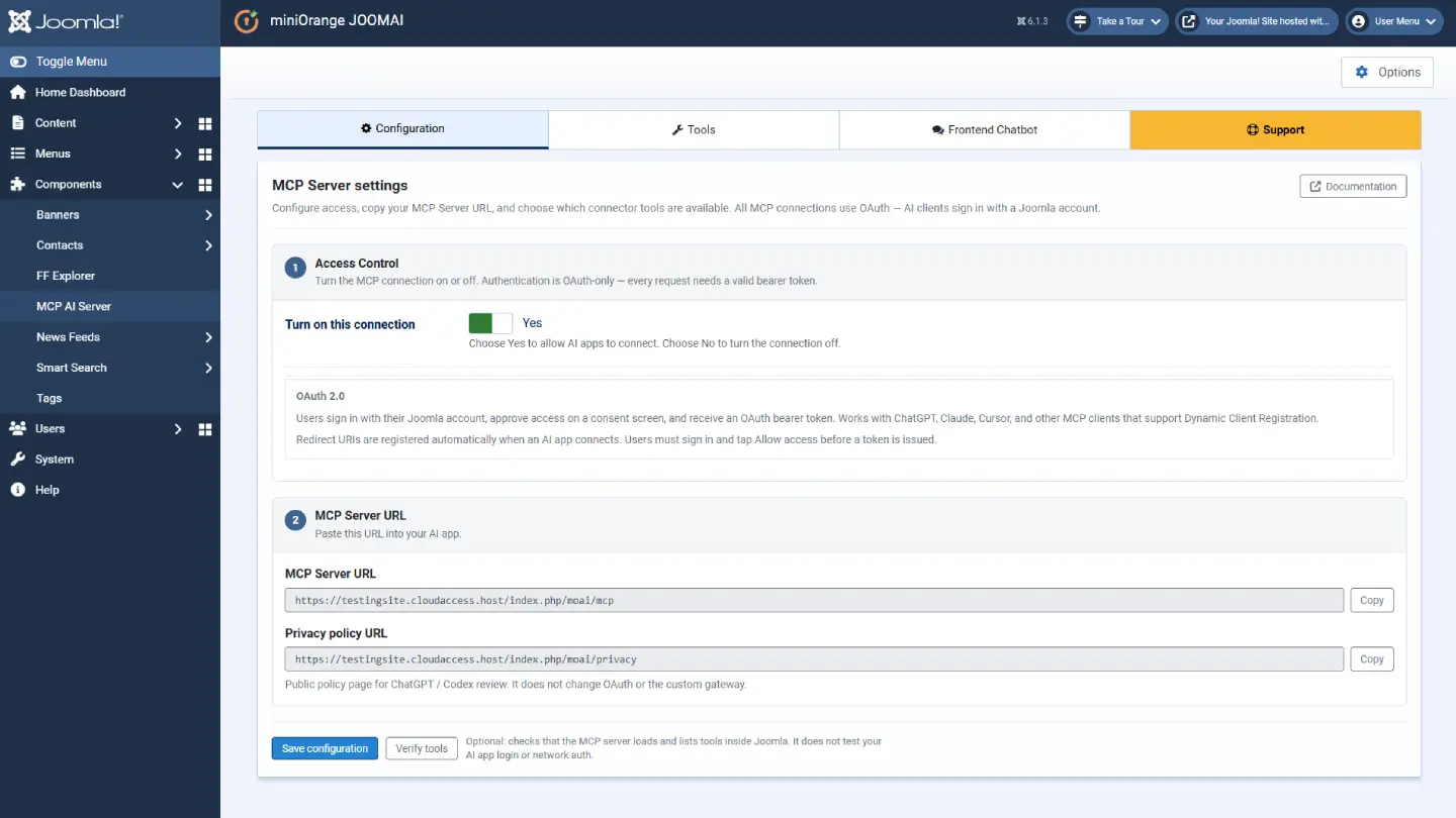 JoomAI - MCP Server Configuration