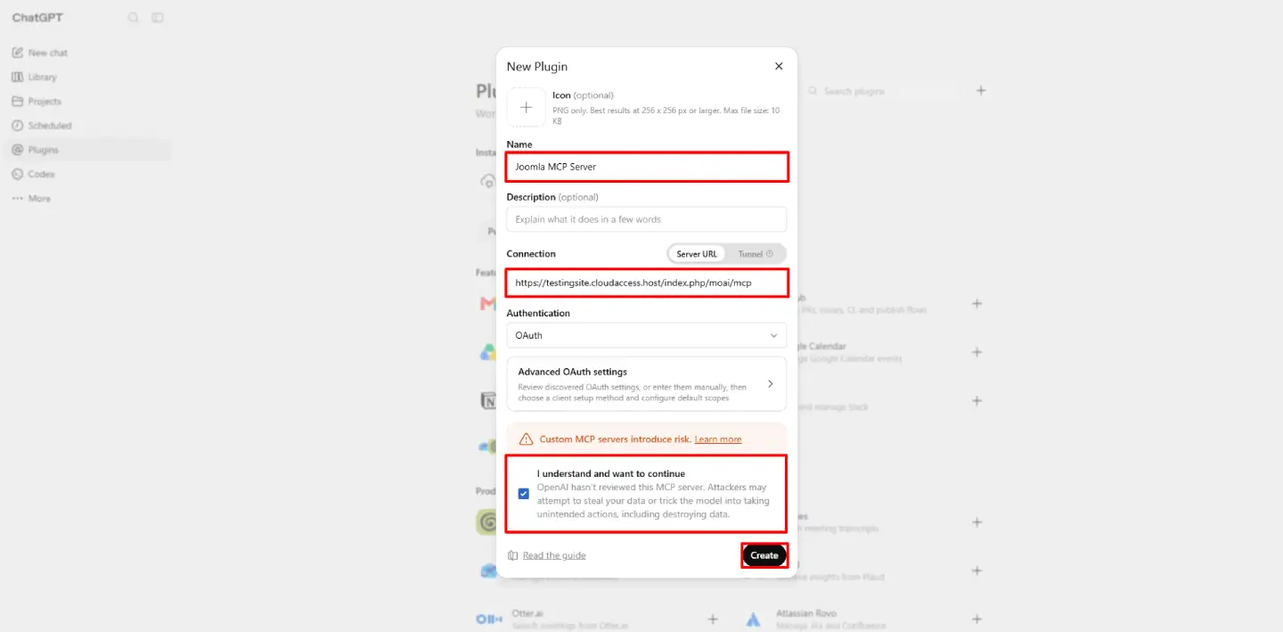 JoomlaAI - MCP Server: Create New Plugin