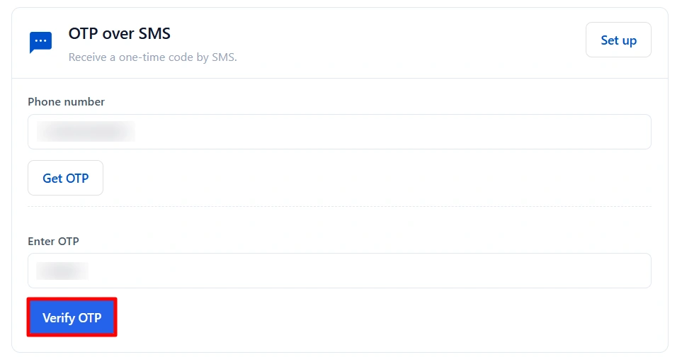 Kentico MFA - End user verify OTP over SMS