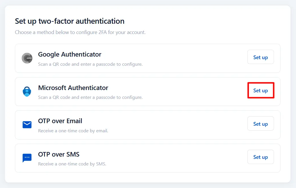 Kentico MFA - End user setup Microsoft Authenticator