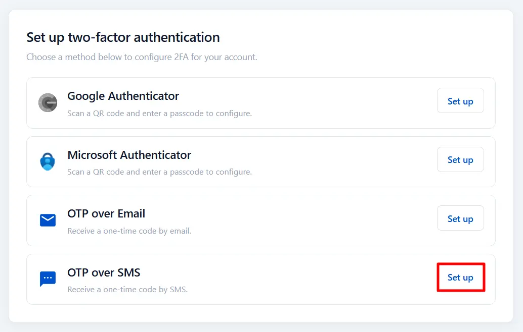 Kentico MFA - End user setup OTP over SMS