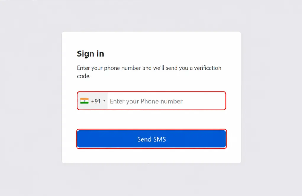 Enable Phone OTP Login on Shopify Plus Customer Accounts: Shopify customer login screen