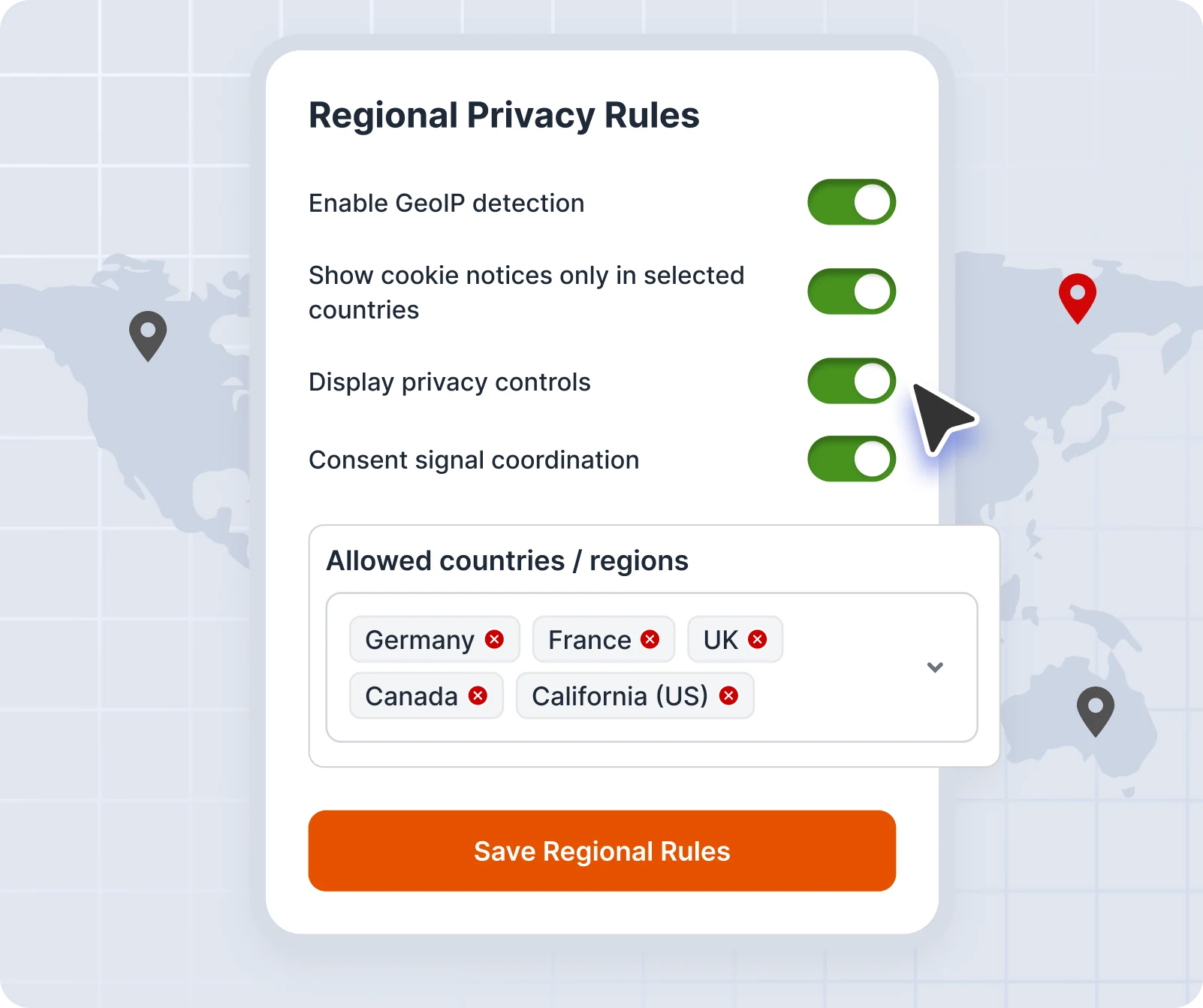 Magento 2 GDPR extension with GeoIP-based regional privacy and cookie consent rules