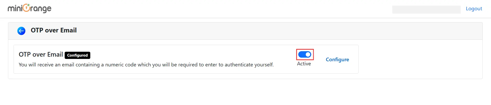 Umbraco 2FA - OTP over Email configured and active
