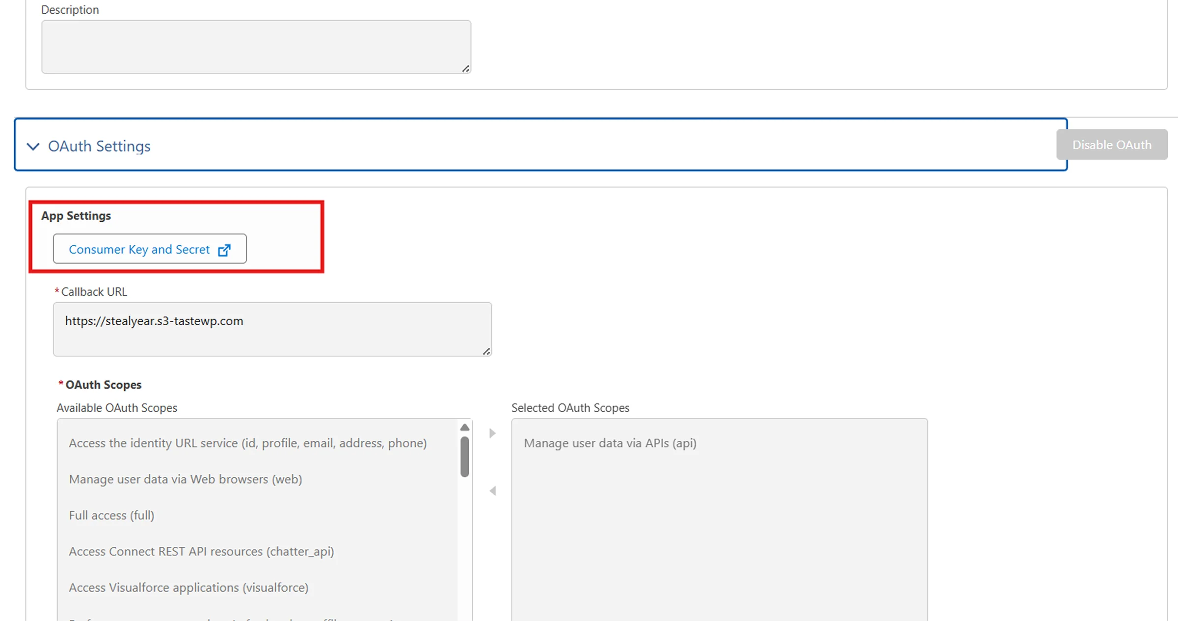 Configure Salesforce Sync with WordPress - Client ID and Client Secret