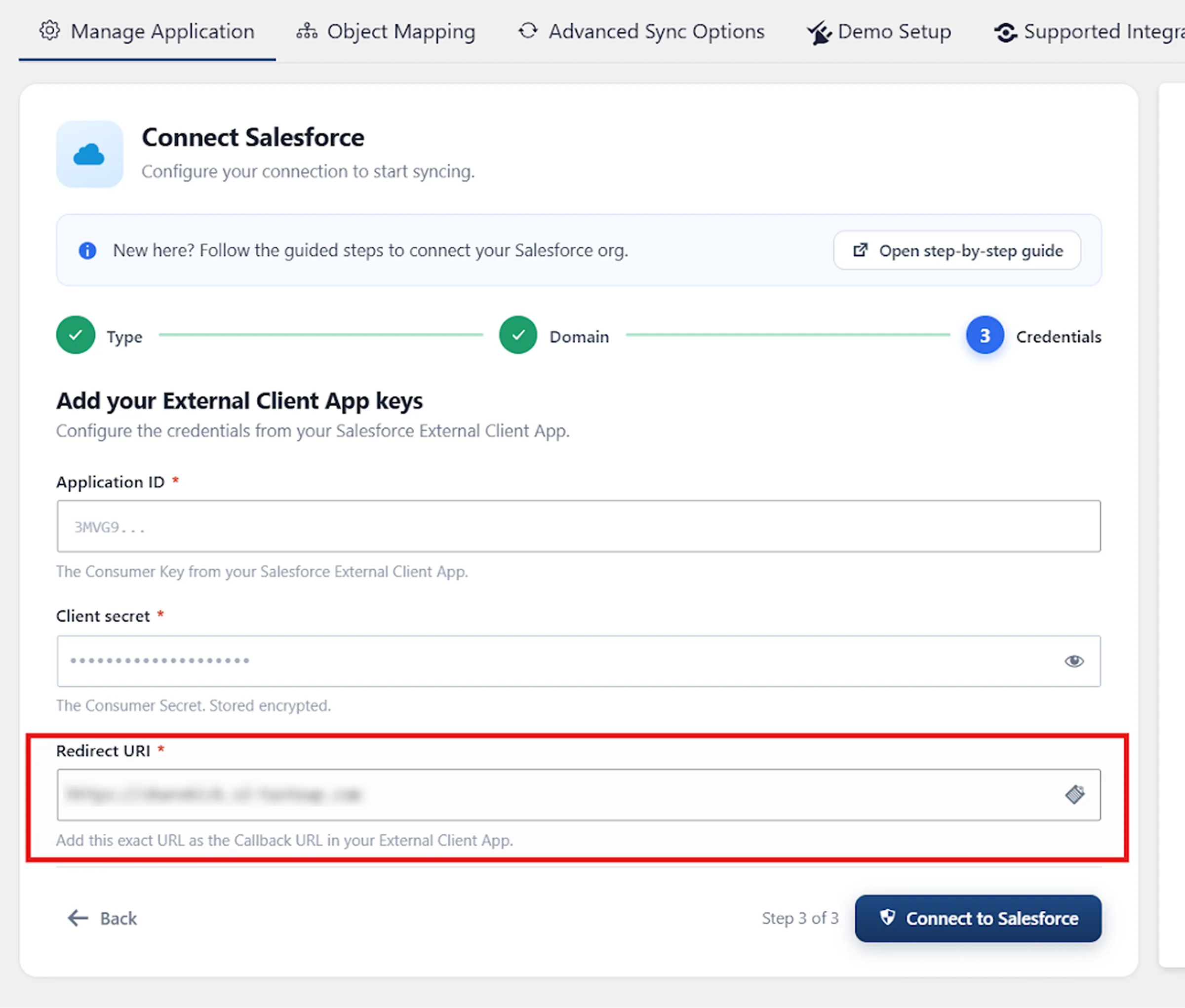Configure Salesforce Sync with WordPress - Redirect URI