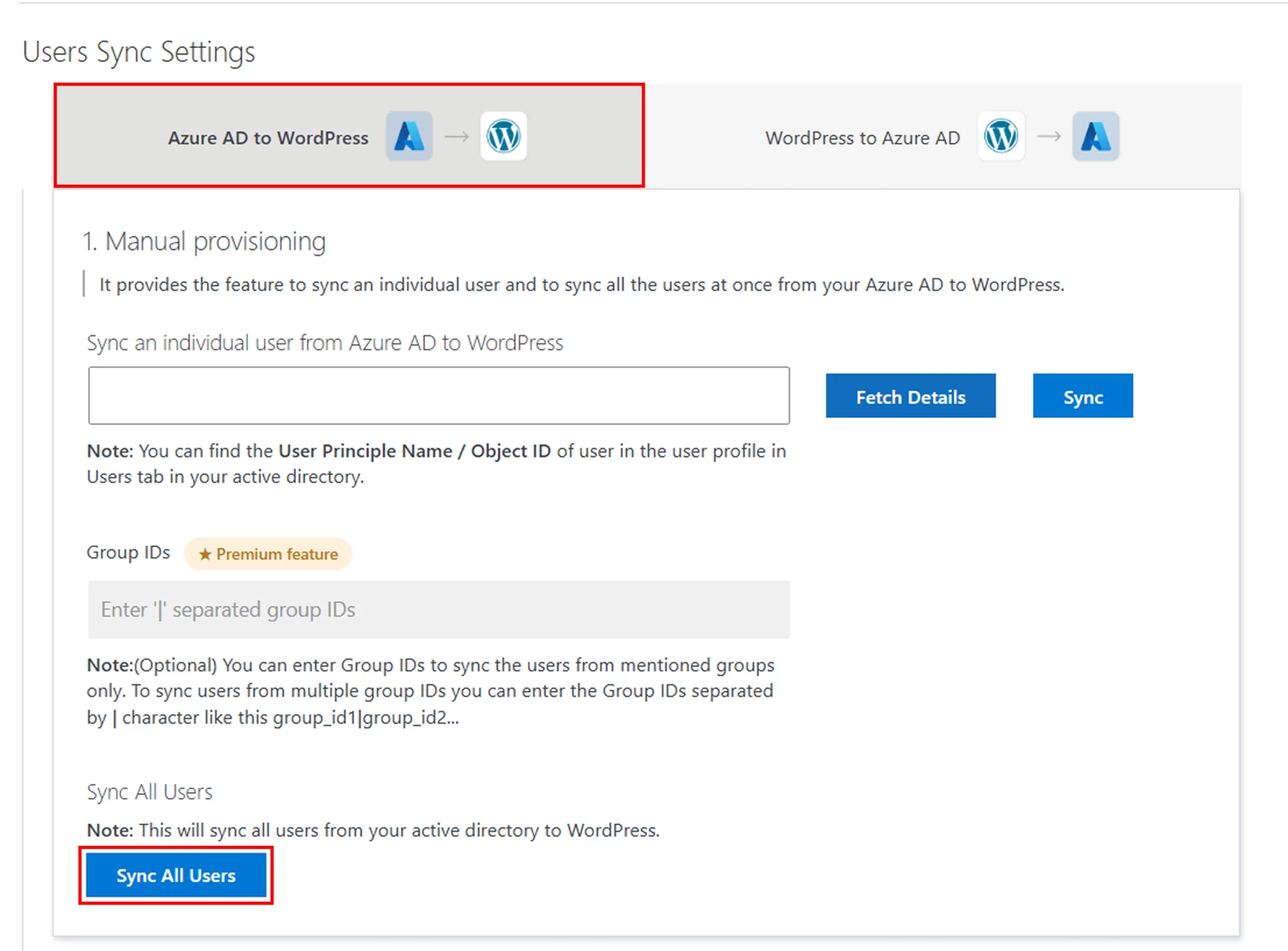 Setup Azure AD Sync - Sync All Users