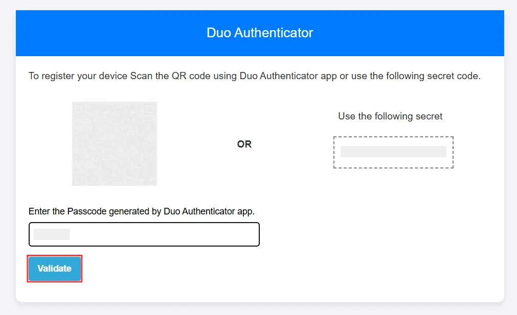 Umbraco 2FA - Validate Duo Authenticator passcode