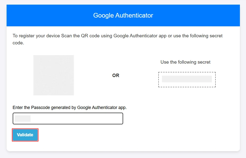 Umbraco 2FA - Validate Google Authenticator passcode