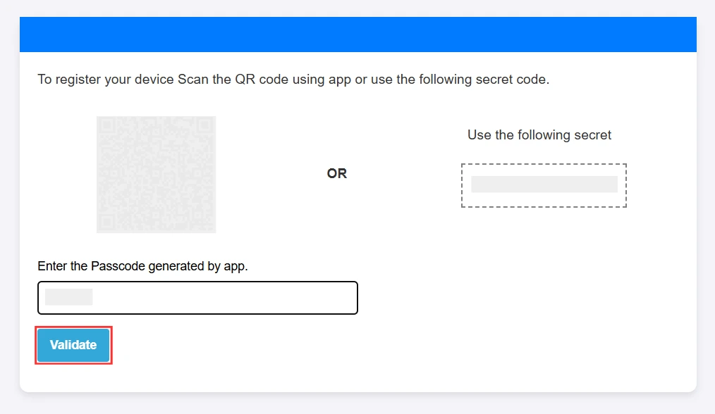Umbraco 2FA - Validate generated passcode