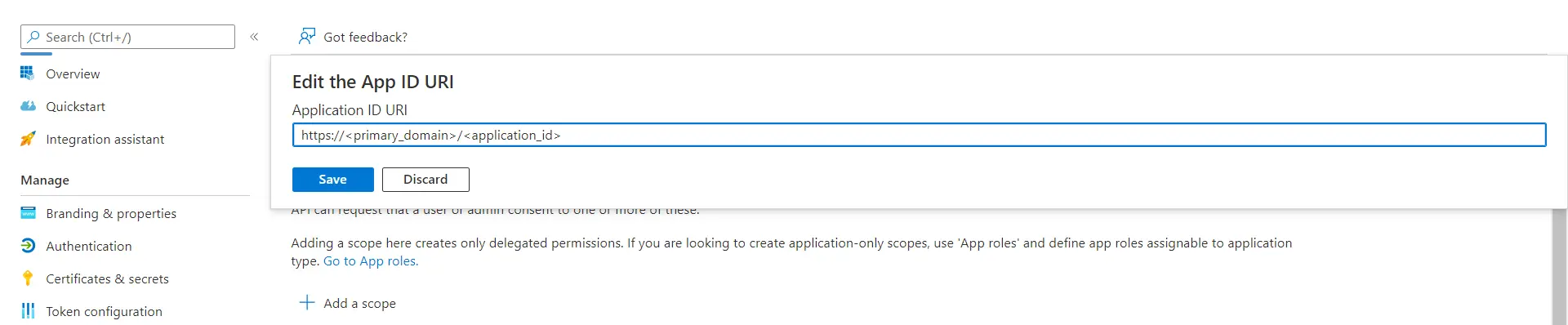 Azure Multitenant SSO - Replace Application ID URL