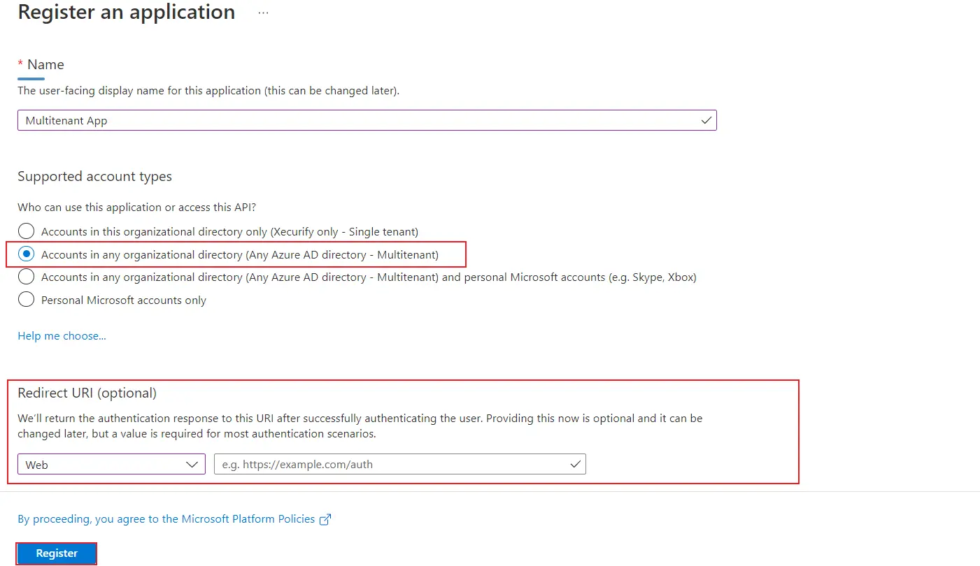 Azure Multitenant SSO - Select App Registrations