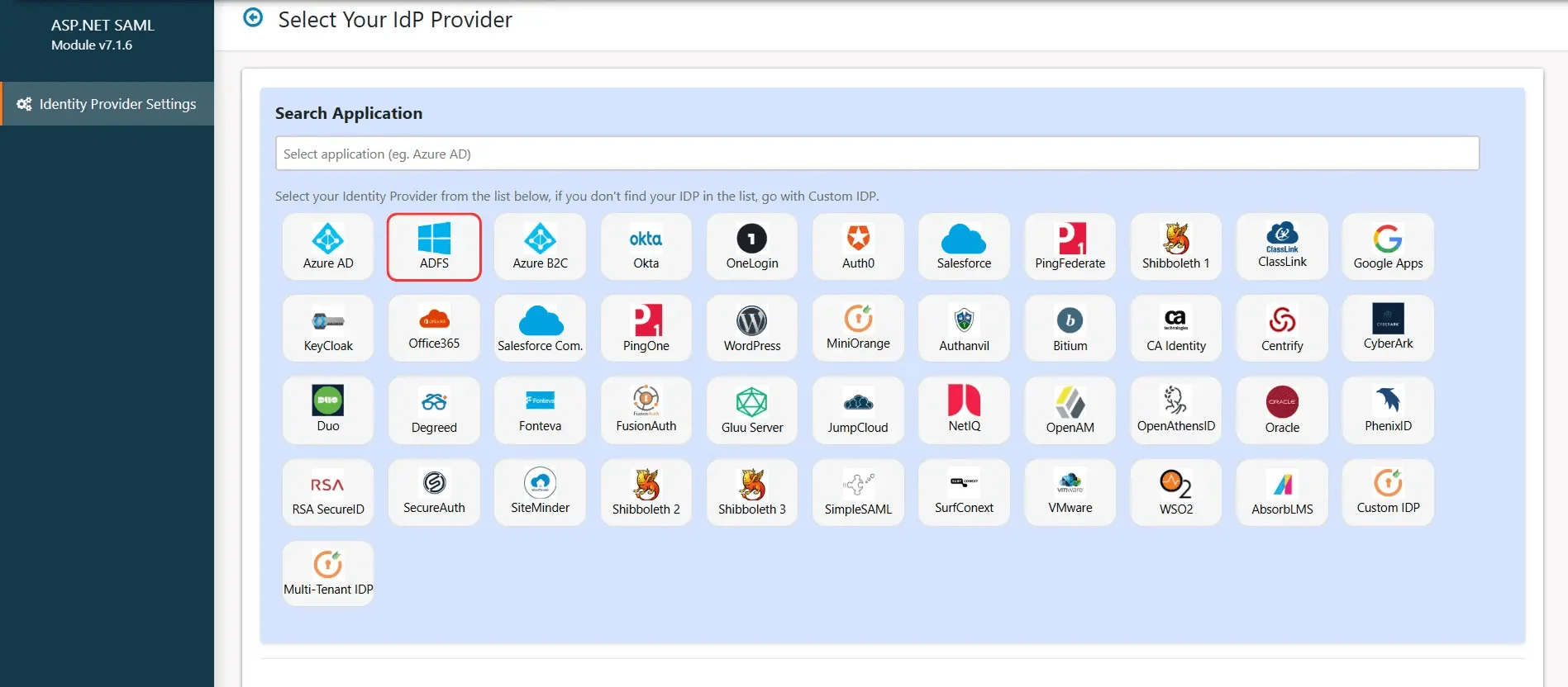 ASP.NET Framework SAML SSO using ADFS as IDP - Add New IDP