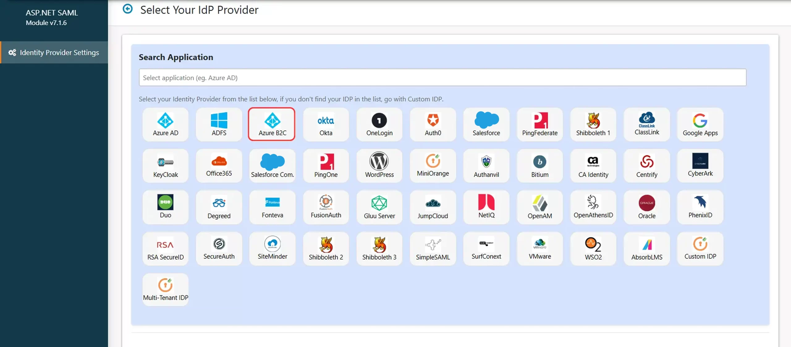 ASP.NET Framework SAML SSO using Azure B2C as IDP - Add New IDP
