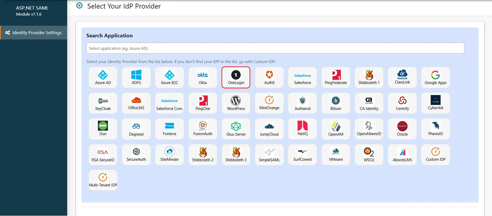 ASP.NET Framework SAML SSO con OneLogin como IDP: agregar nuevo IDP