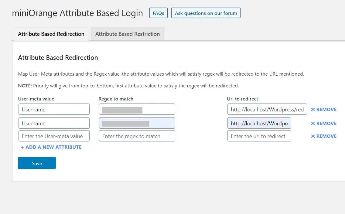 attribute based redirection