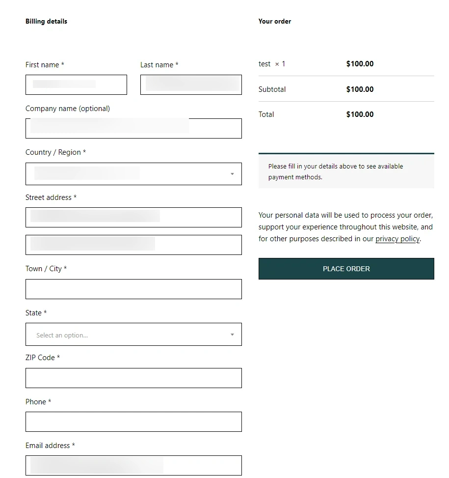 WooCommerce 애드온 OAuth 클라이언트 SSO - WC 결제 페이지