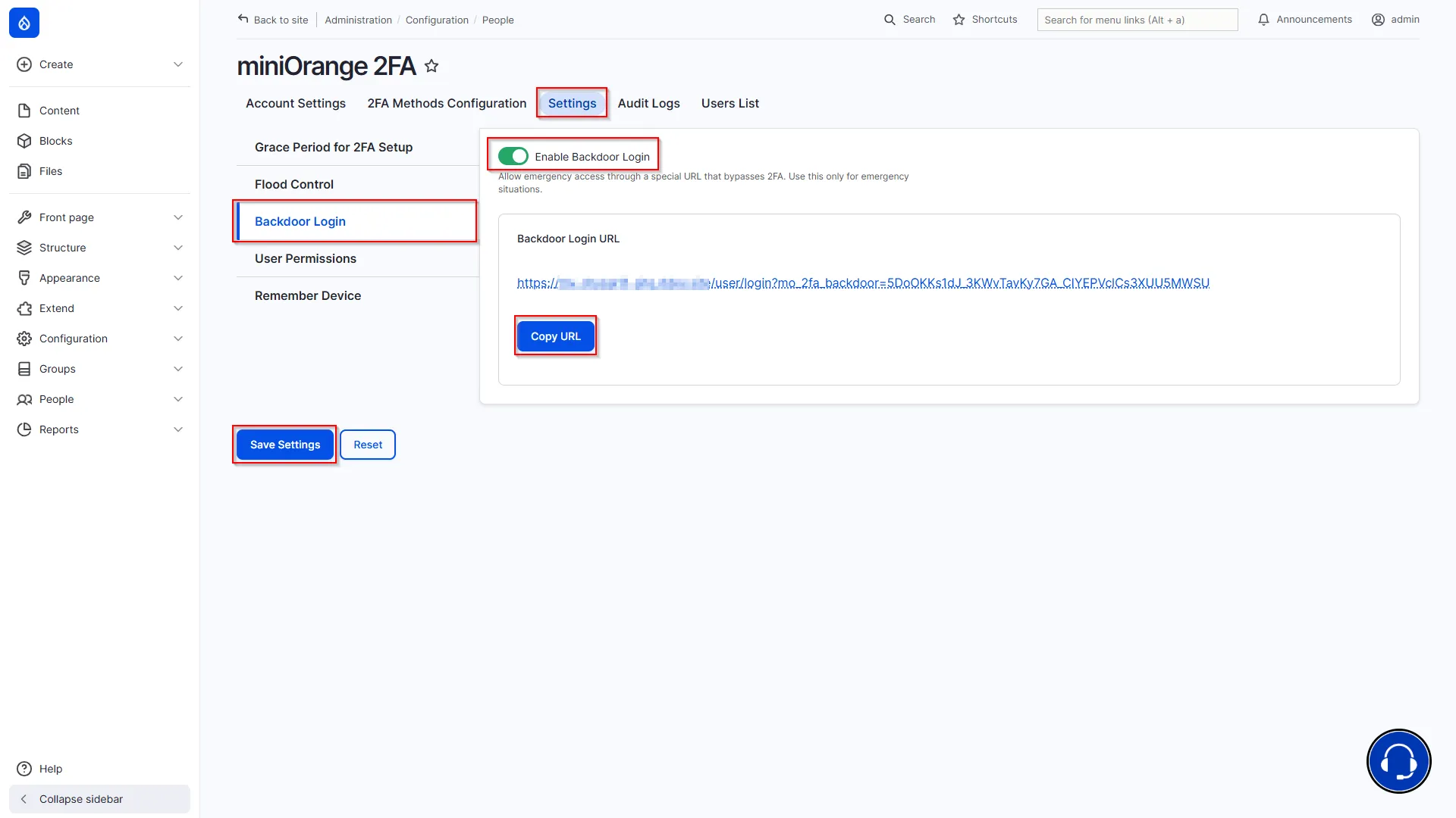 Drupal Offline 2FA - Backdoor Login
