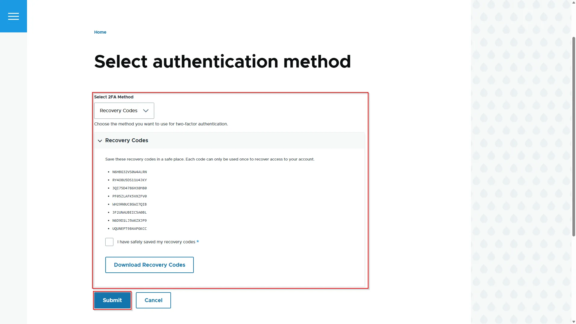 Drupal Offline 2FA - Verify Recovery Codes
