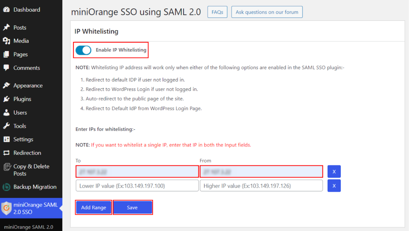 IP Whitelisting for WordPress - Enable IP Whitelisting