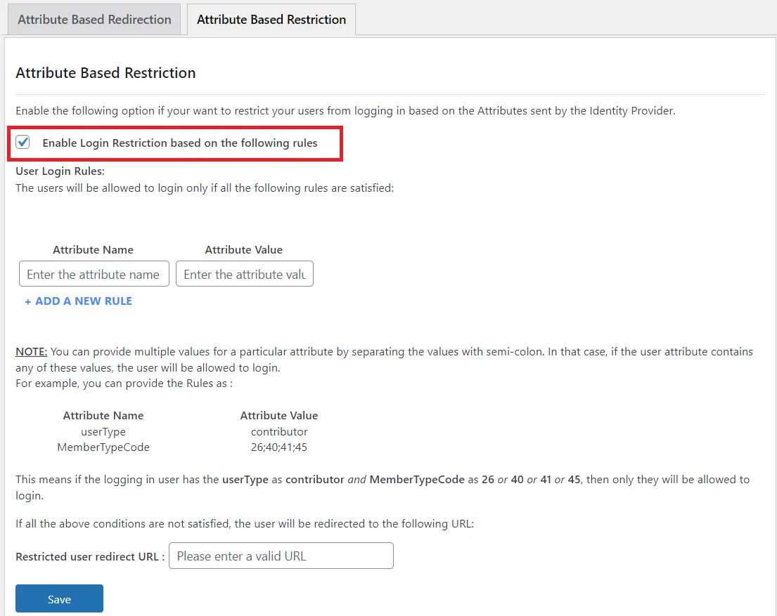 Enable Login Restriction