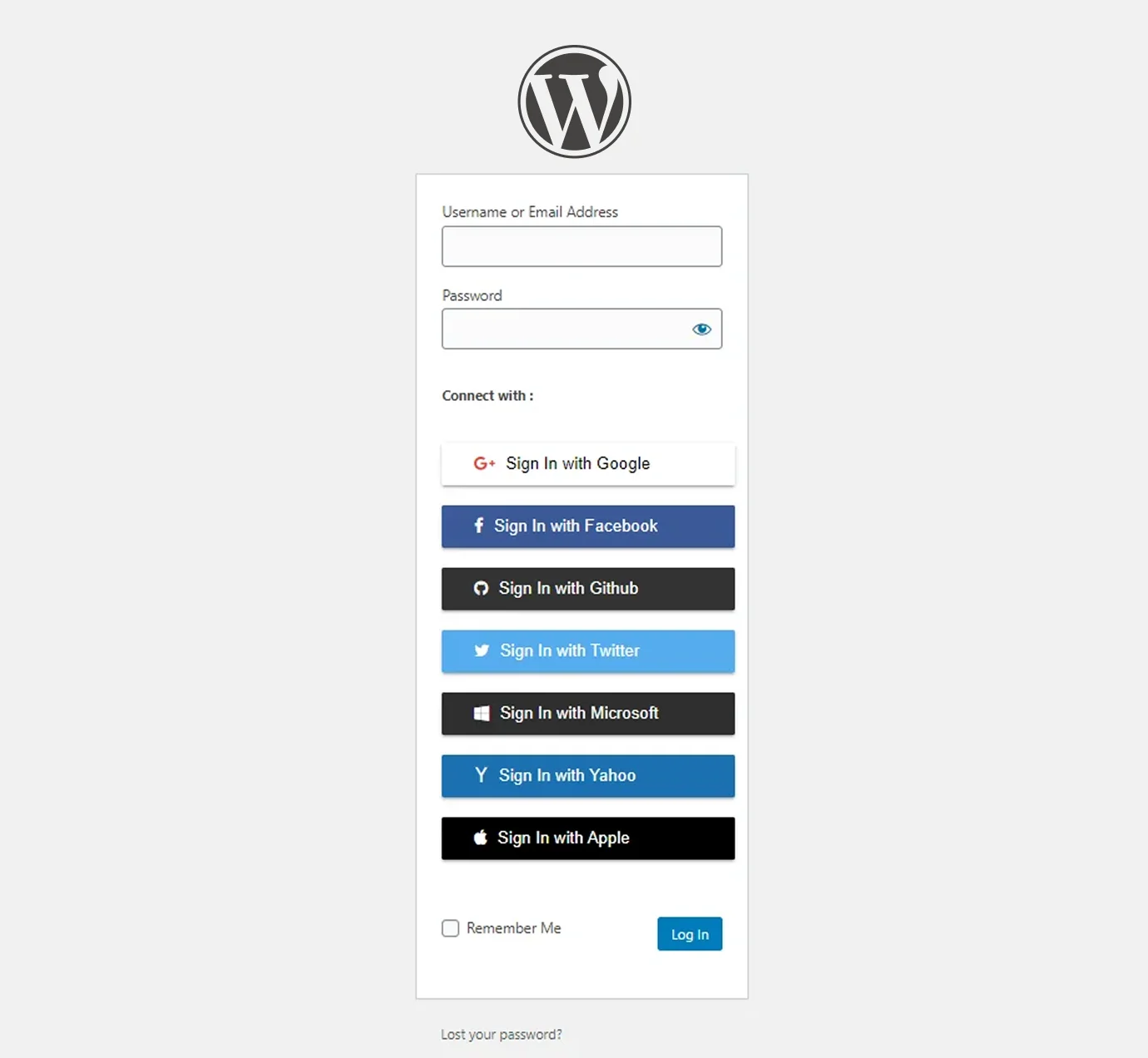 firebase social media integration social login buttons for WordPress