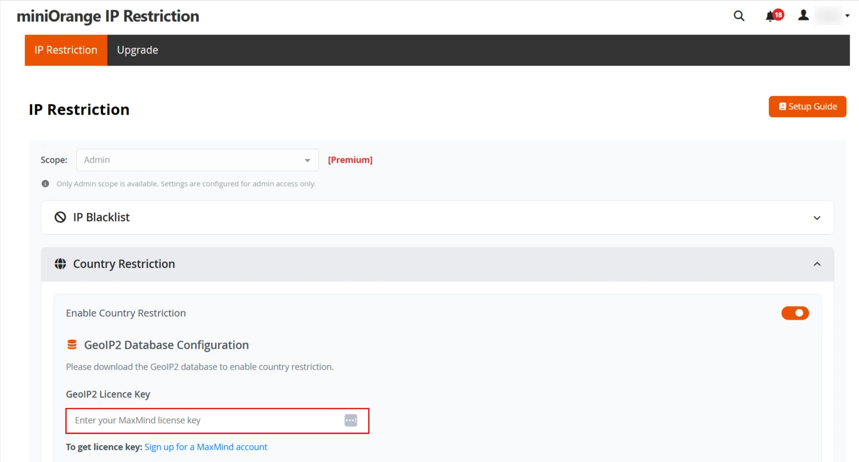 Magento IP Restriction | GeoIP2 License Key
