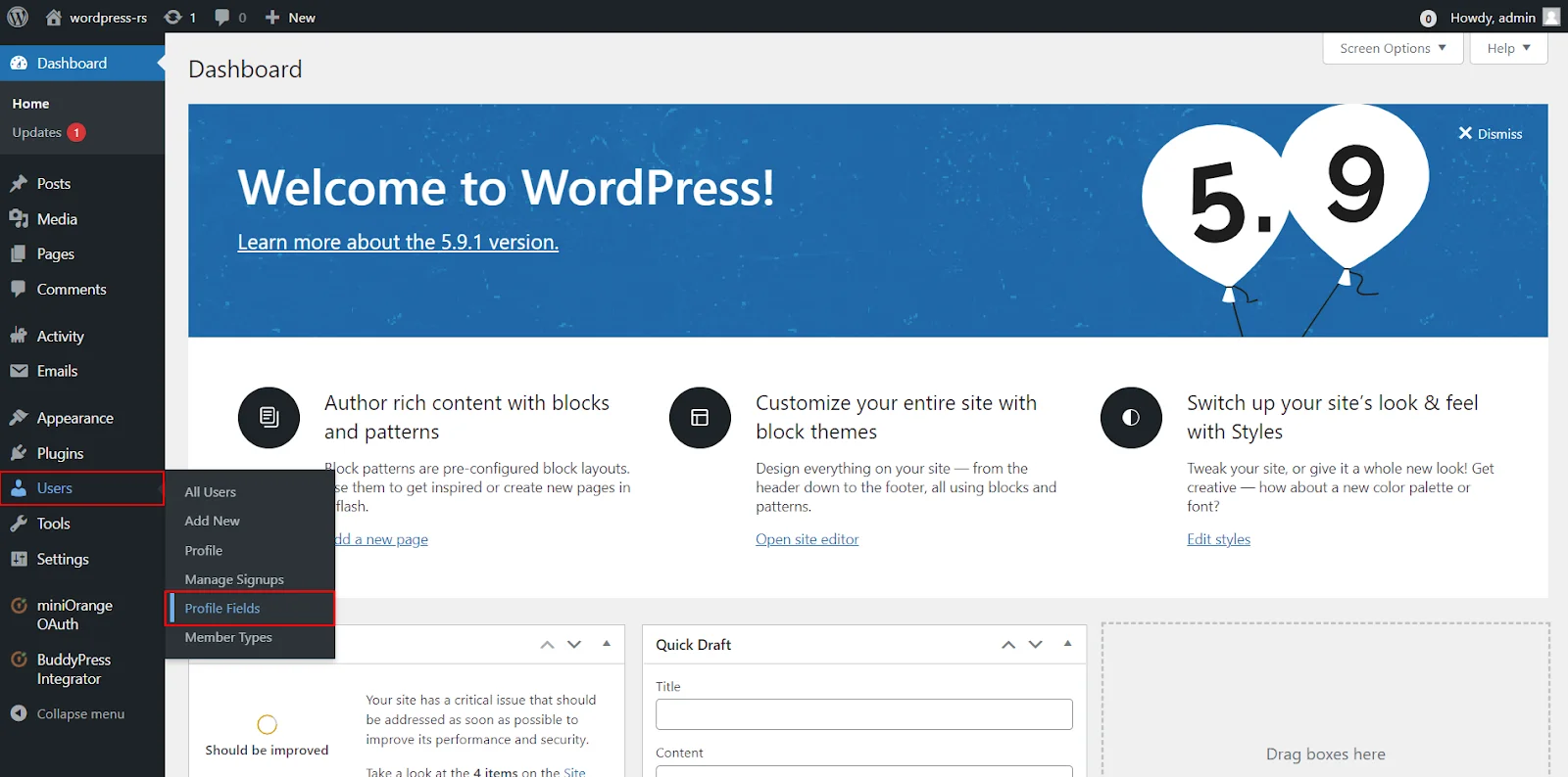 Buddypress Addon OAuth Client SSO - Select Profile field