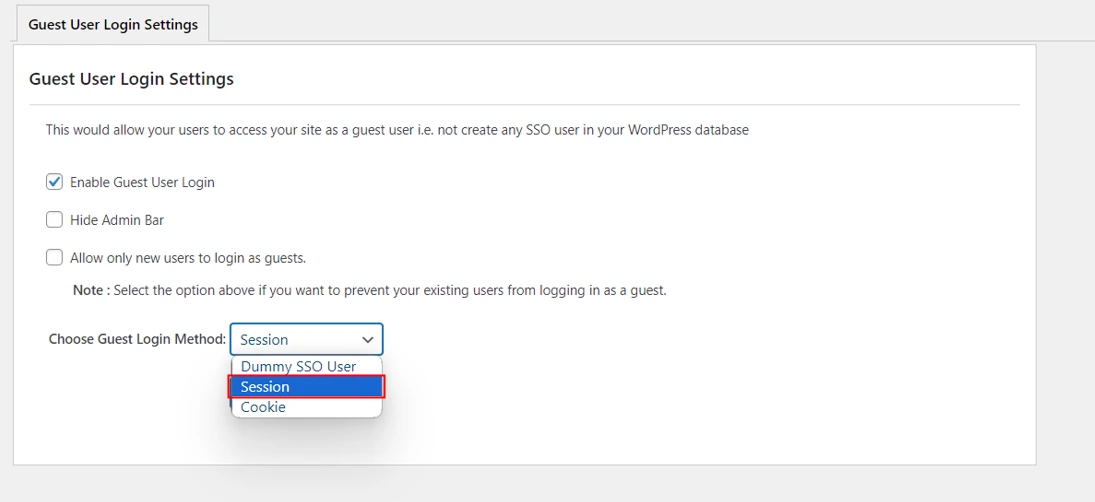 Guest Login session - php session