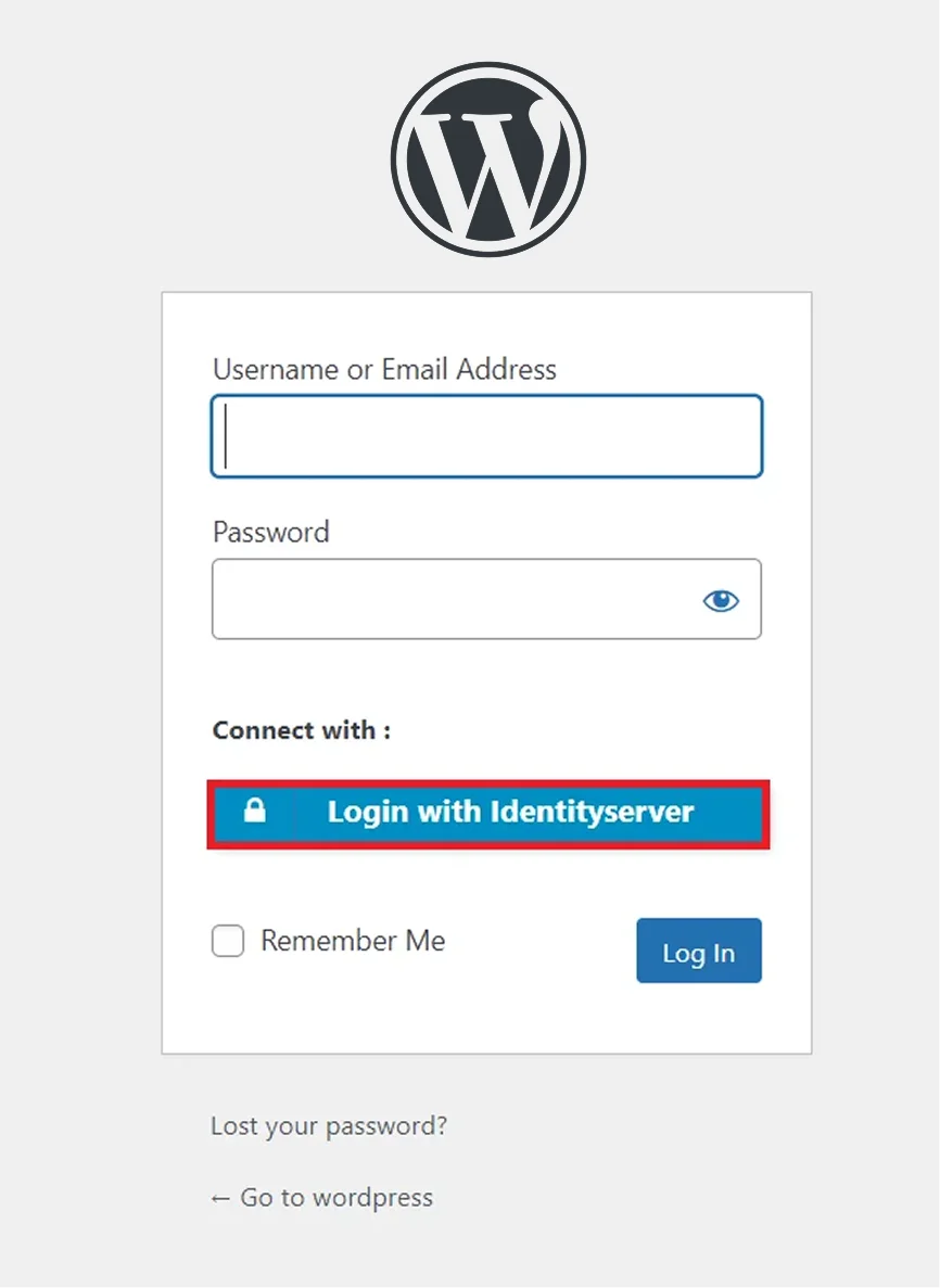 IdentityServer3 Single Sign-on (SSO) - WordPress skapa-ny klient inloggningsknapp
