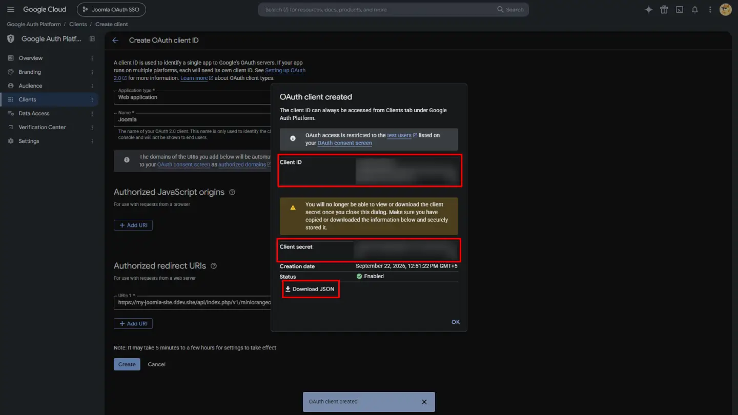 Save Client secrets
