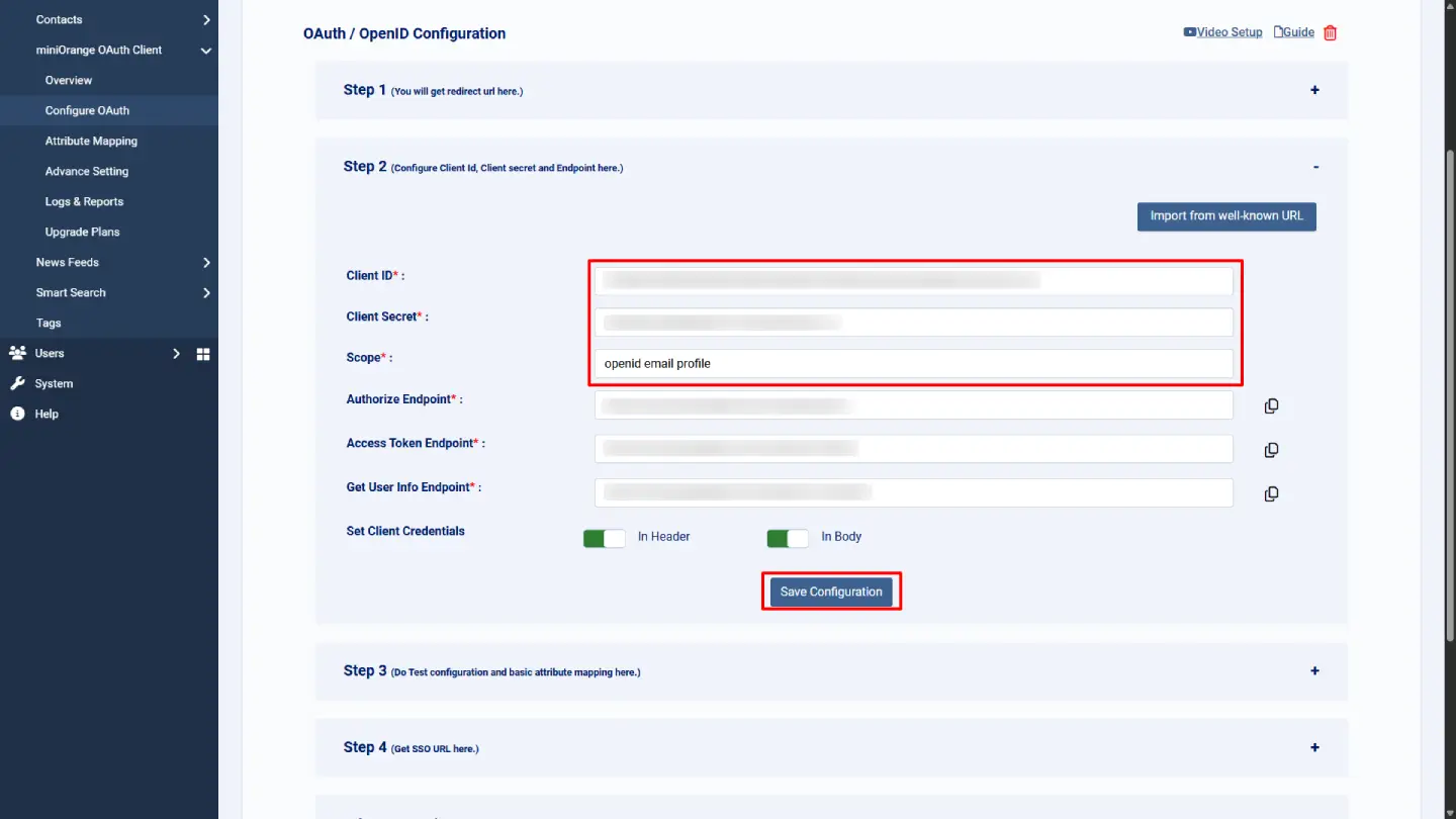 Upload IdP
    Metadata