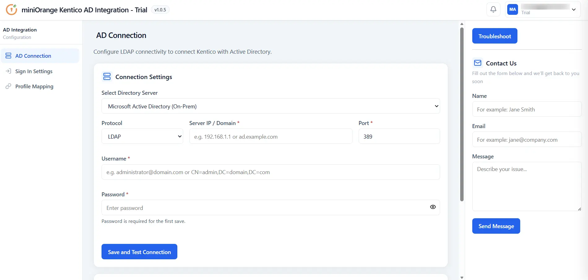 Kentico AD - Plugin Dashboard